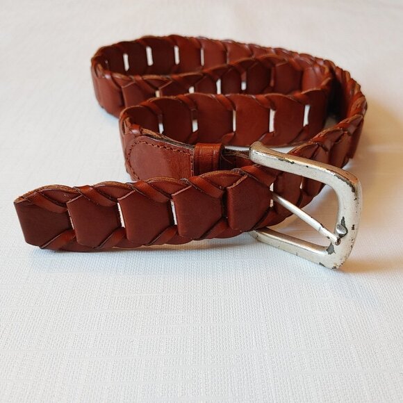 ATTRACTIVE Levi's Leather Belt Brown Woven Leather L 32/80 - Picture 1 of 6